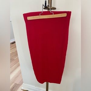 Red pencil skirt